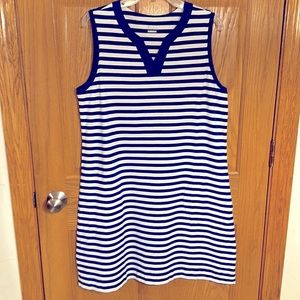D &Co.beach- blue & white striped, sleeveless coverup/sundress with side…